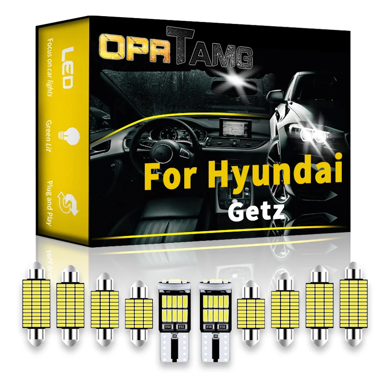 

OPRTAMG W5W Car Led Light Bulb Wedge License Plate Lamp Dome Light For Hyundai Getz 2005 2006 2007 2008 2009 2010 2011 2012-2022