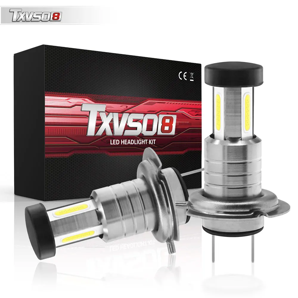 

TXVSO8 Mini H7 Car LED Headlight Bulb 110W 26000LM 6000K White Light Lamp COB Car LED Bulbs Light Surpe Led Premium Automotivo