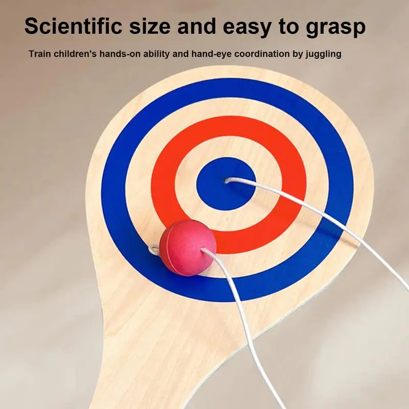 Весло-мяч игрушка деревянный весло-мяч ракетки координация рук и глаз Пляжная