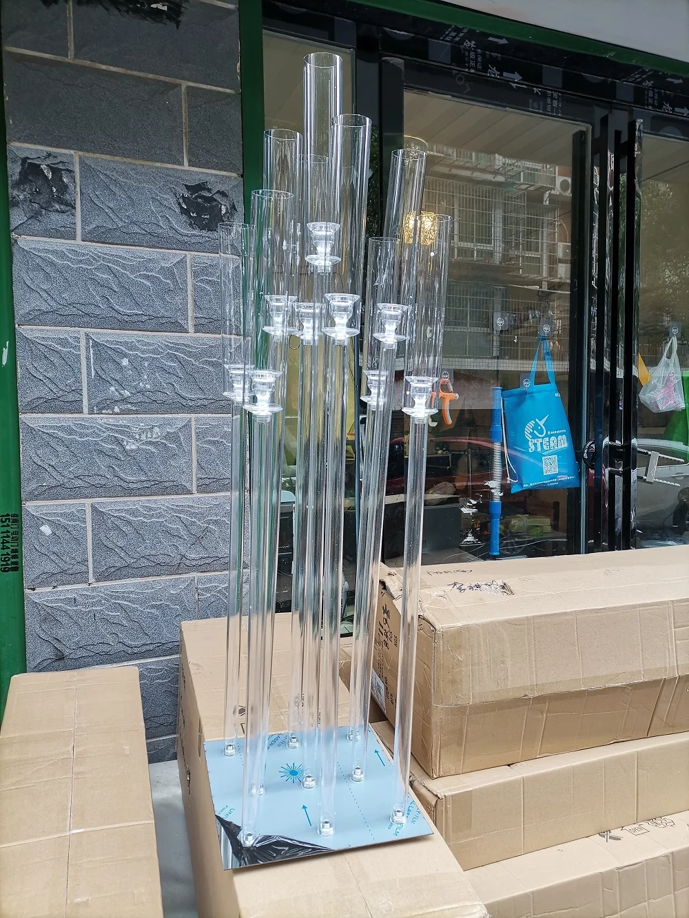 Акриловый подсвечник с 9 насадками подсвечники свадебные подставка для цветов