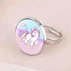 Кольцо из нержавеющей стали с единорогом для девочек и мальчиков, подарочное кольцо с милым мультяшным розовым единорогом для детей, бижутерия