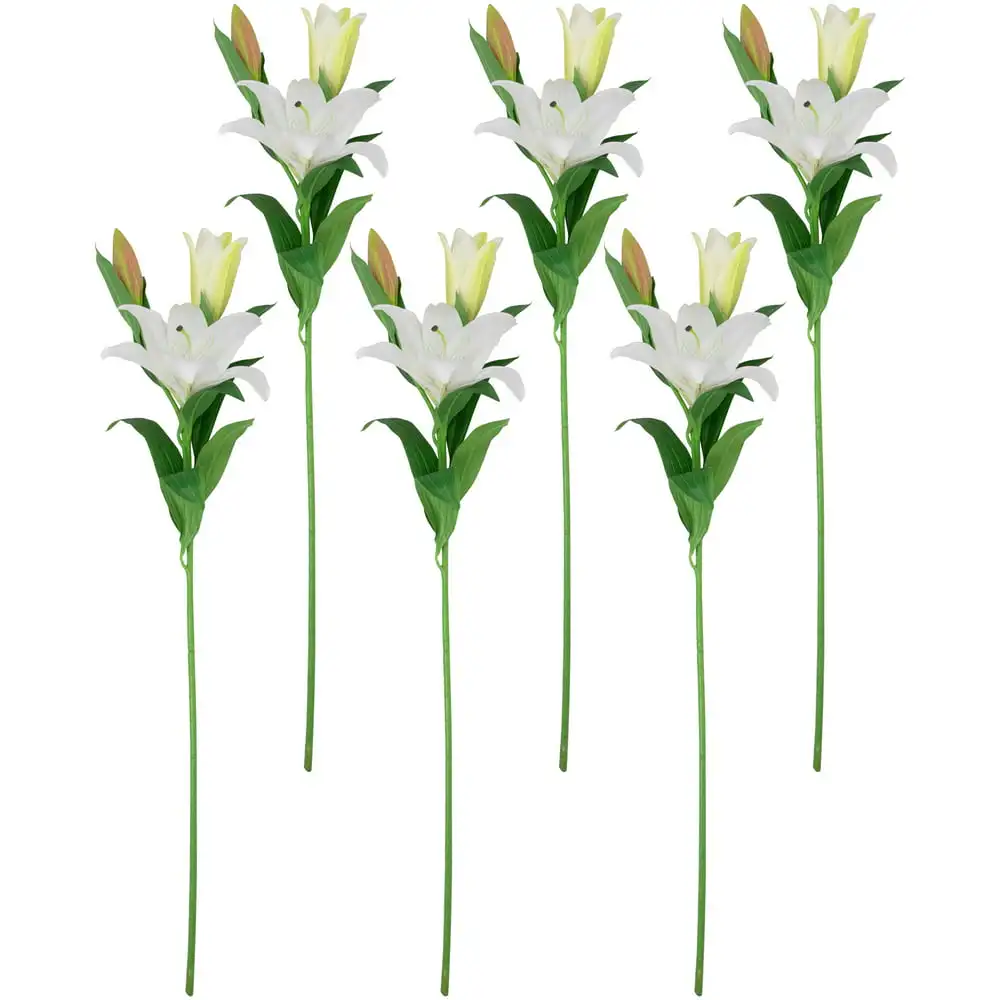 

Set of 6 White Lily Artificial Floral Stems 38"