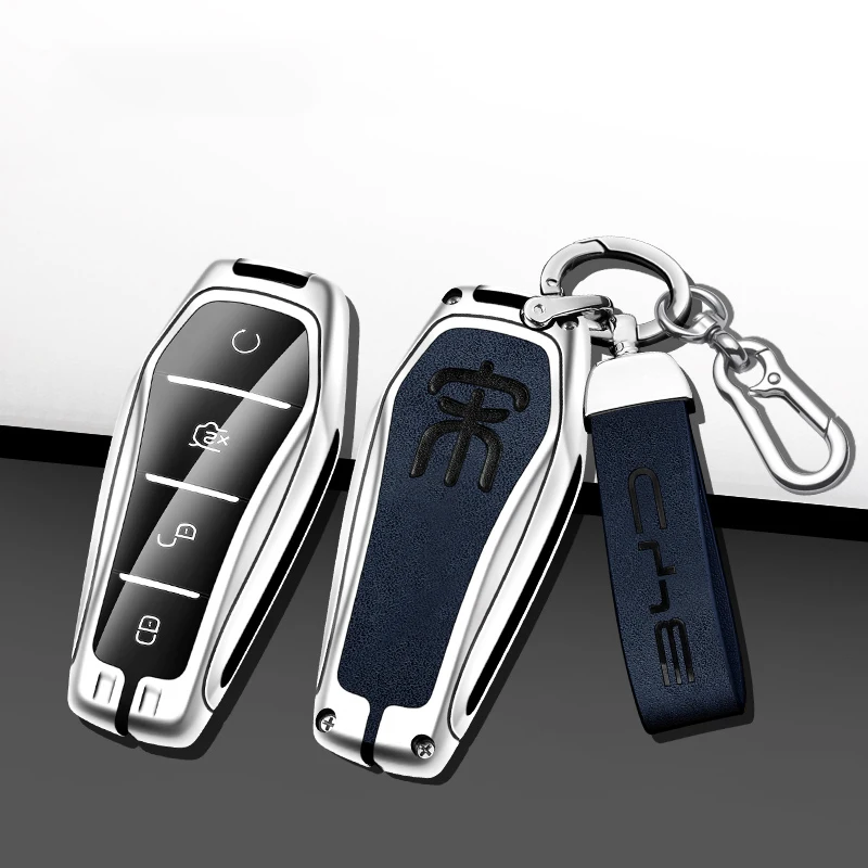 

Car Remote Key Cover Auto Styling Key Bag Protection For BYD Song 4 Buttons Key Case Holder Keychain Auto Interior Accessories