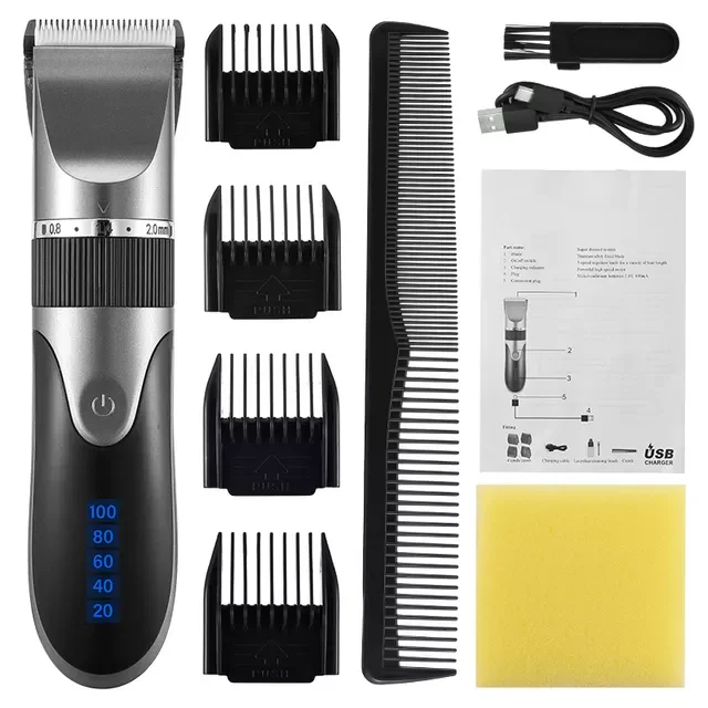 New in Hair Trimmer Digital USB Rechargeable Hair Clipper for Men Haircut Ceramic Blade  Hair Cutter Barber Machine sonic home a enlarge