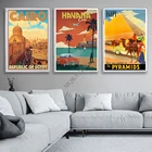Винтажный постер для путешествий, Египет, Каир, Гавана, Куба, принт городов, пейзаж, холст, живопись, искусство, пирамида, верблюд, настенные картины, домашний декор