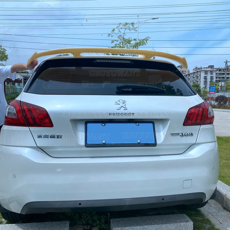 Подходит для 2008-2018 Peugeot 308 спойлер из АБС-пластика углеродного волокна вид