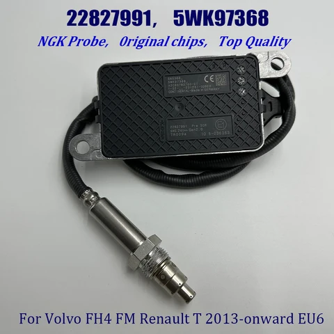 Датчик 22827991 5WK97368 NOx для зонда NGK для грузовика V-olvo EURO 6 FH4 FM4 24V FE FH FL NH FM Renault, Высококачественный чип