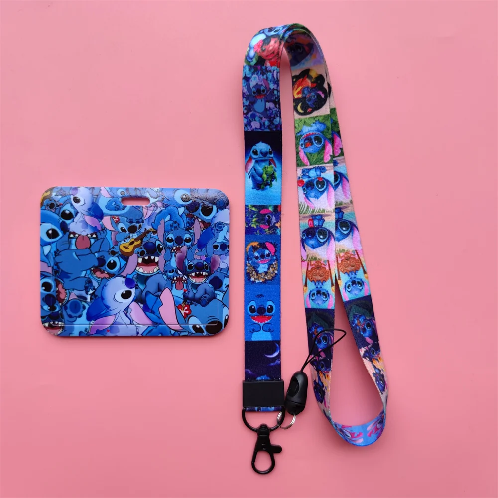 

Disney Stitch Identification Horizontal Credential Holder Lanyard Credit Card Case Nurse Student