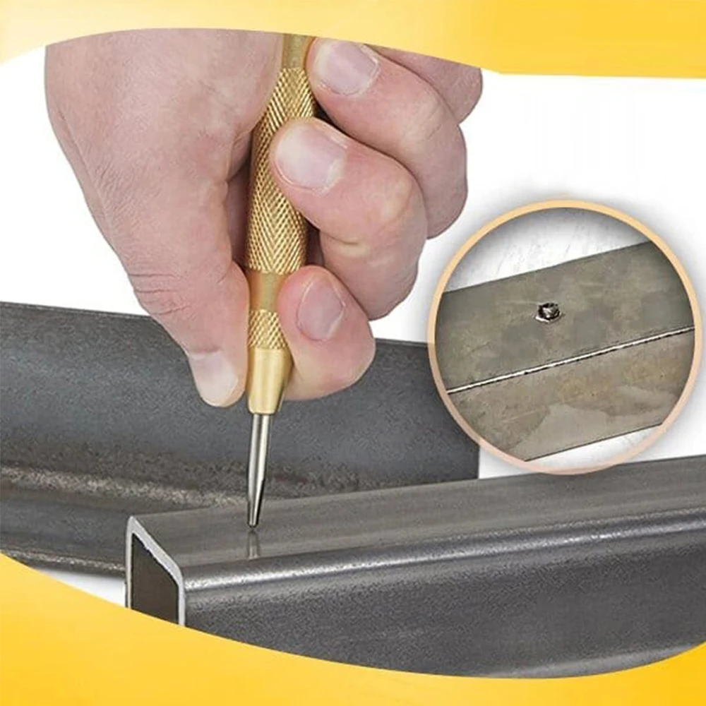 

5 Inch Automatic Center Punch Spring Loaded Center Punch Marking Boot Holes Round Chisel Steel Cutting Starting Holes Tool