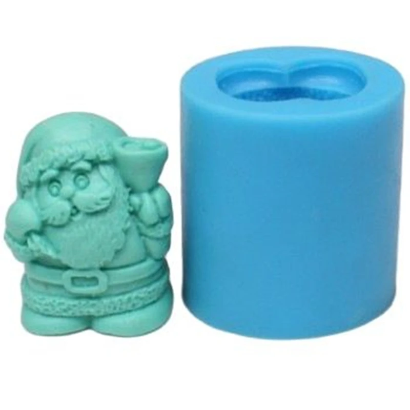 New Santa Claus Candle Mold DIY Silicone Cake Mold Chocolate Mould Father Christmas Soap Molds Cake Tools  E404