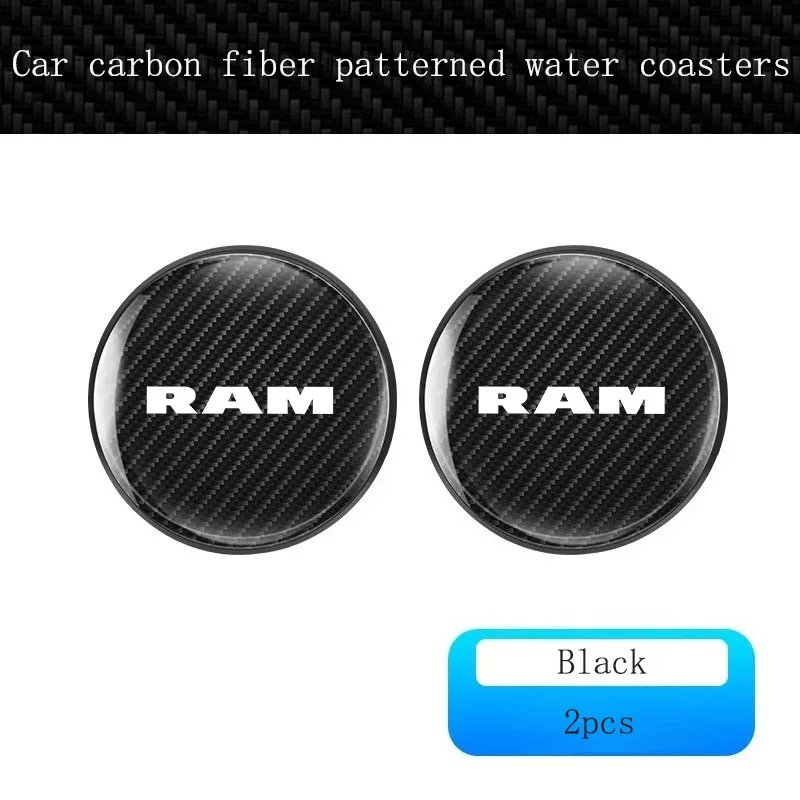 

2 шт. автомобильные подставки из углеродного волокна, нескользящий коврик для чашки воды, коврик для напитков для Dodge Ram 1500 2500 3500, автомобильные аксессуары