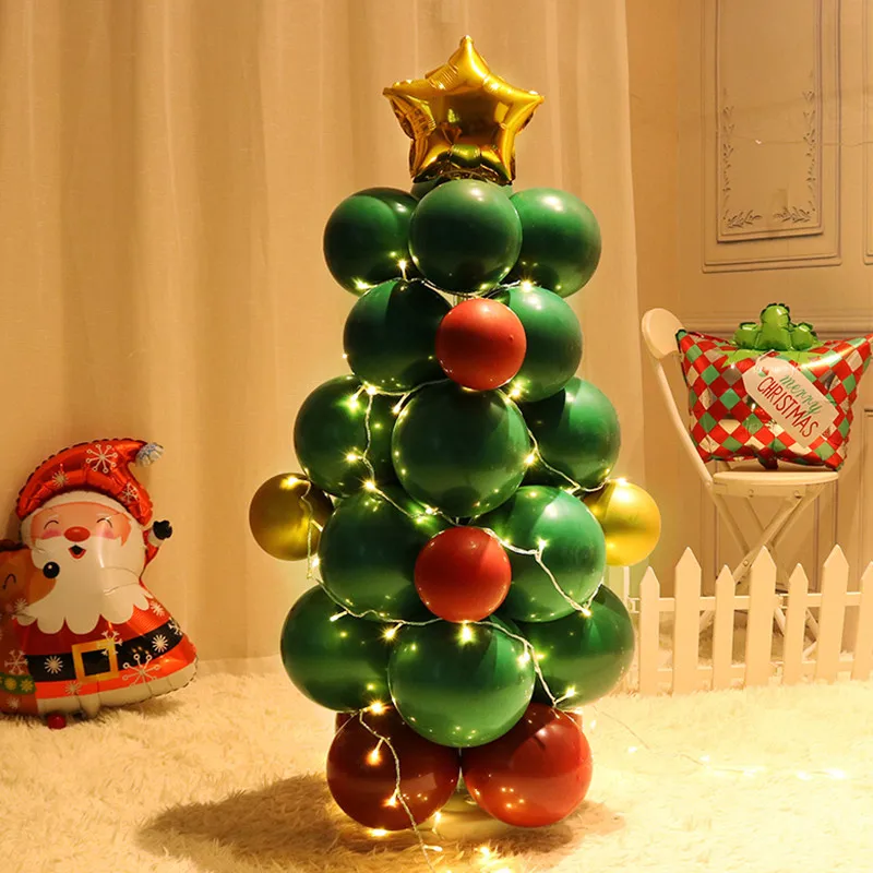 

33 шт., рождественские фотообои, темно-зеленая пентаграмма, воздушные шары, гирлянда, украшения для рождественской вечеринки, новый год 2022