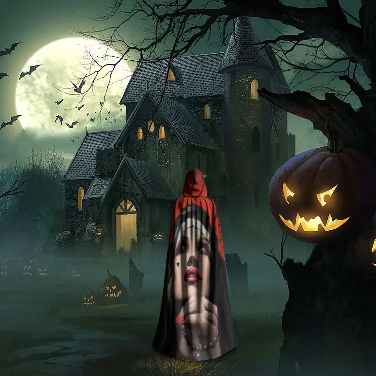 Забытый молитвенный монахий Готический плащ с капюшоном для Хэллоуина женский