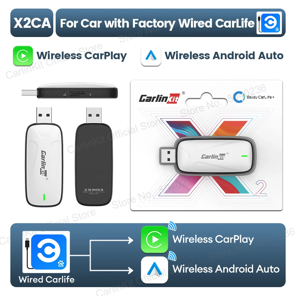 

2025 Новый автомобильный USB-адаптер CarlinKit Mini CarLife для беспроводного CarPlay Android Auto Wireless Auto Connect, обновление оригинального автомобильного радио для Changan Geely и т. д.