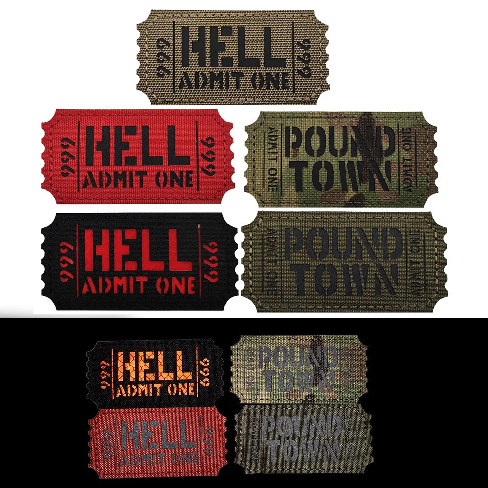 Фото Лазерная гравированная светоотражающая нашивка для почтальона HELL POUND TOWN - Персонализированная нашивка на липучке для рюкзака №2
