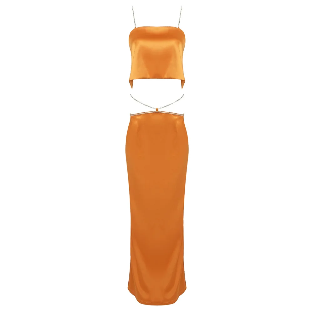 

Женское платье, повседневный топ без рукавов на бретелях и длинная юбка, комплект из двух предметов