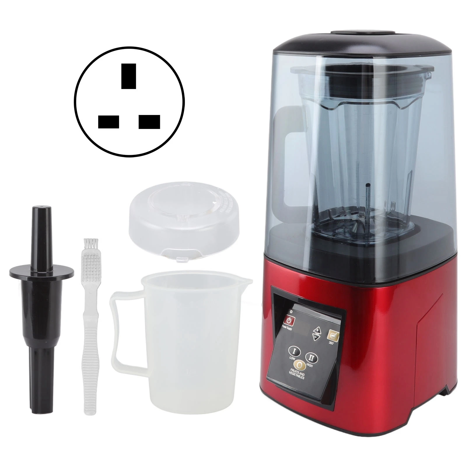 Fruit Blender Multifunction Blender Soundproof Thicker Blades 2200W 1.8L with Barrel Rod for Kitchen