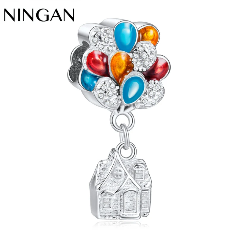 

Красочные Подвески NINGAN в виде шара, женский браслет, серебро 925 пробы, подвеска, Изящные Ювелирные изделия
