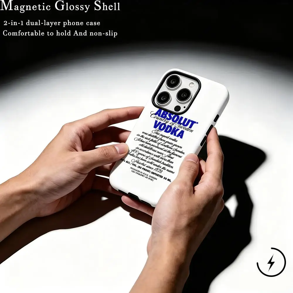 Фото Чехол для телефона Vodka Brand A-AbsolutS V-Vodka, магнитный, 2-в-1, глянцевый, для iPhone 17 Air, 16, 15, 14, 13, 12, 11 Pro Max Plus №1