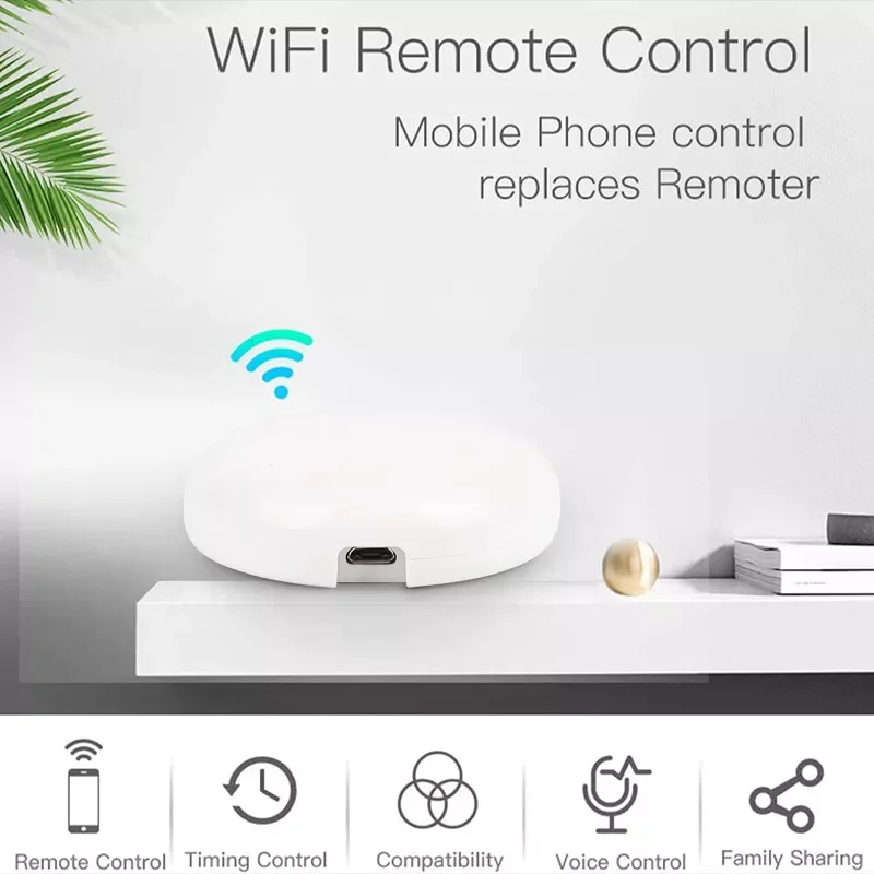

Smart Home Wireless WiFi-IR Remote Controller For TV Box DVD Air Conditioner Voice Control Adapter Work with tuya APP