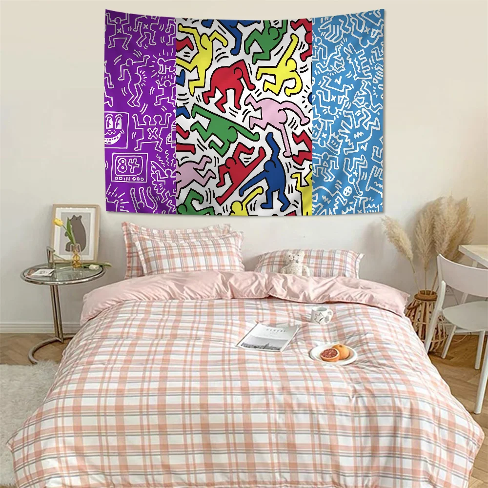 K-Keiths-Harings DIY Wall Tapestry Art Science Fiction Room Home Decor