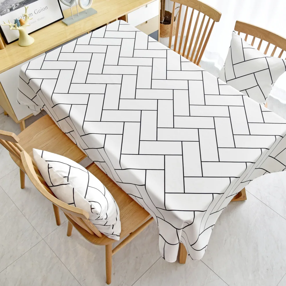 

Mesh Check Tablecloth Wedding Decoration Tablecloth Home Scandinavian Style Rectangular Waterproof Tablecloth Mantel Table Mesa