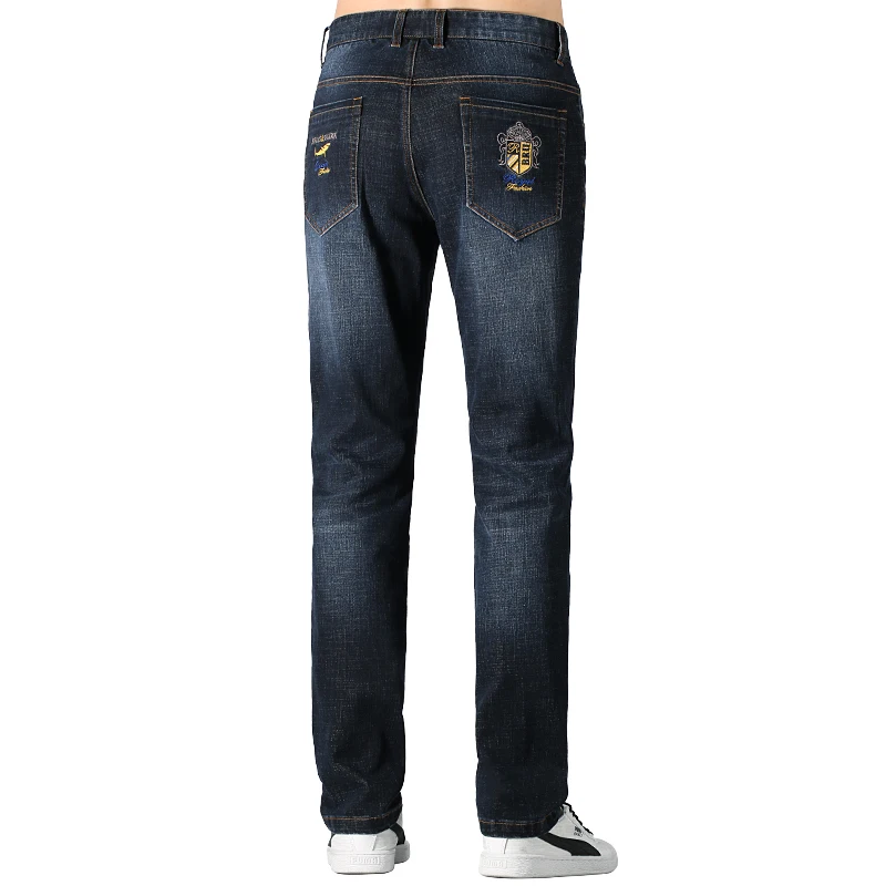 2022Bruce&Shark Men's Jeans WinterThicken Cotton Fashion Casual Straight Leg Stretch Soft Loose Super Quality Men blue Jeans Big