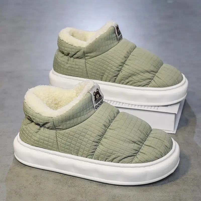 Cotton-padded Shoes Men's Winter 2024 New Lazy Slip-on Thick Bottom Non-Slip Waterproof Fleece-lined Warm Thickened Bread