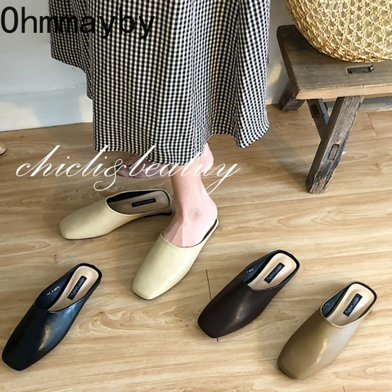 

2022 Brand Designer Women Slippers Fashion Slip On Mules Flat Heel Casual Outdoor Walk Shoes Slides Summer Footwear