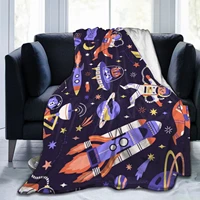 blue flannel blanket soft warm fleece cant ball sofa cover space cat moon cartoon childrens day gift home outdoor 80x60 inch