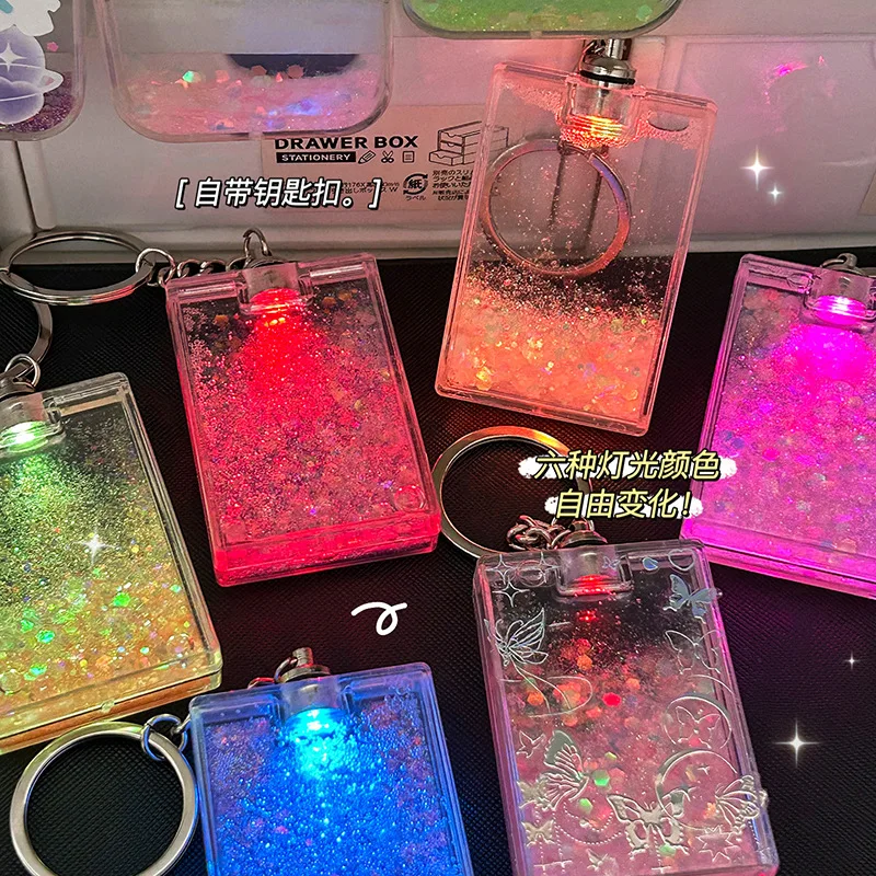 

New Luminous Oil-infused Quicksand Goo Card Brick with Light Quicksand Goo Plate DIY Decorative Keychain Portable Pendant