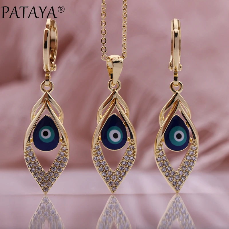 Серьги и ожерелье PATAYA с подвеской комплект ювелирных украшений из натурального
