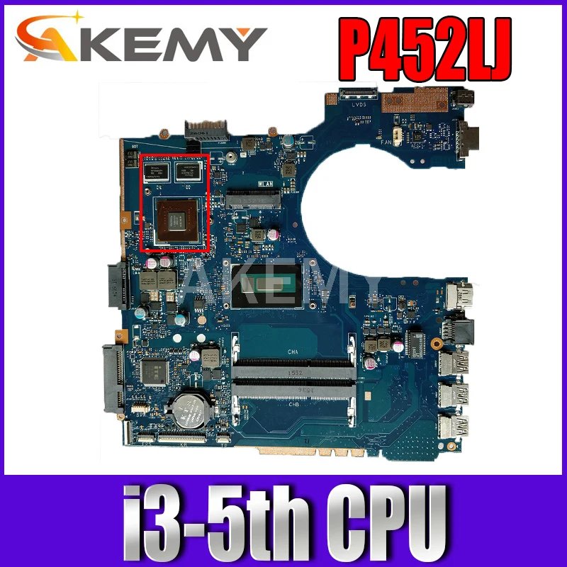 

Akemy P452LJ motherboard For Asus P452 P452L P452LJ P452LJ Laptop motherboard Mainboard 100% Tested W/ i3-5th CPU GT920M/2G