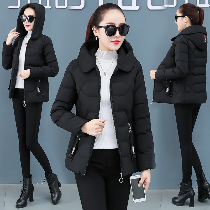 Women Parka Winter Warm Coat Short Down Jacket Korean Fashion Slim Fit Hooded Padded Jacket New