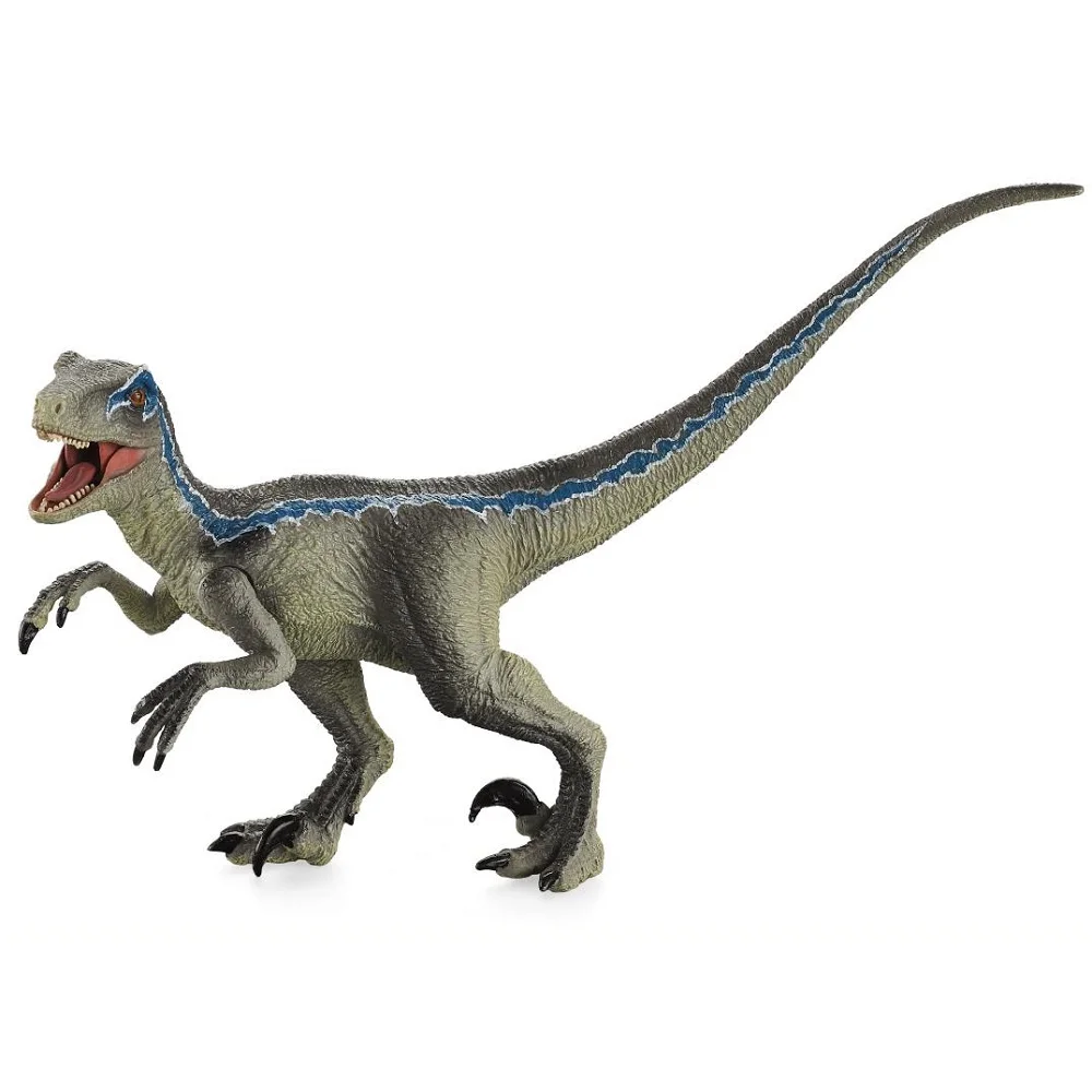 TNG Velociraptor Blue Dinosaurs Toy for Boys Animal Model Movable Jaw Action Figure