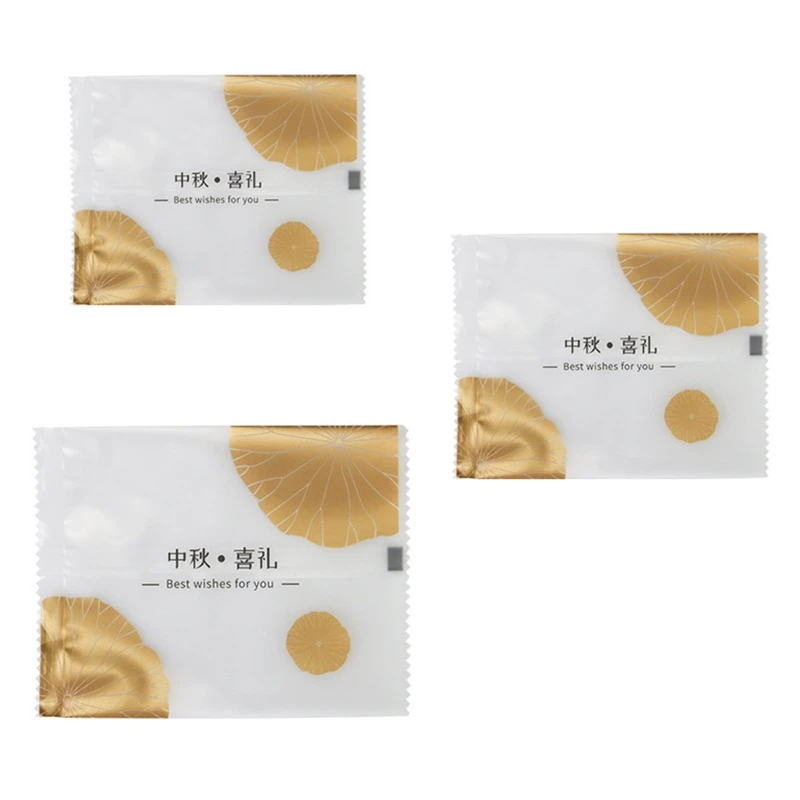 

Mooncake Packaging Bag 100pcs/set Gold Transparent Frosted Machine Sealed Sealing for Egg Yolk Crisp Biscuit Packaging