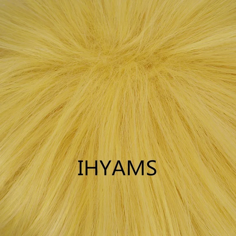 Узумаки Косплей Парики 30 см Короткие золотисто-желтые термостойкие парики из