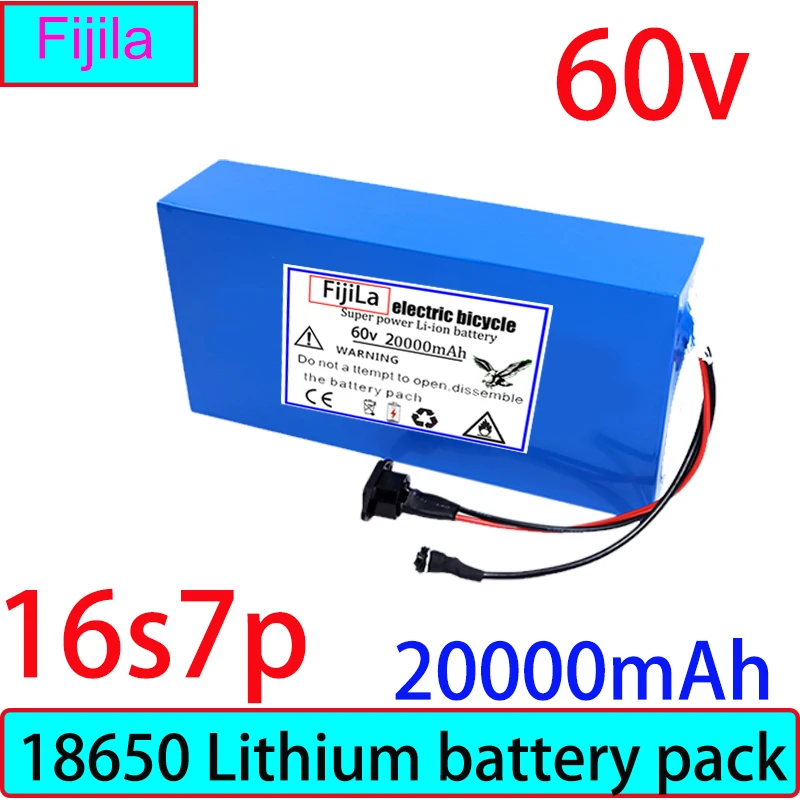 

60V 21Ah 18650 Lithium Battery Pack 67.2V 16S7P 1000W-3000W Electric Bike Motorcycle Scooter Battery +67.2V 2A 3A 5A Charger