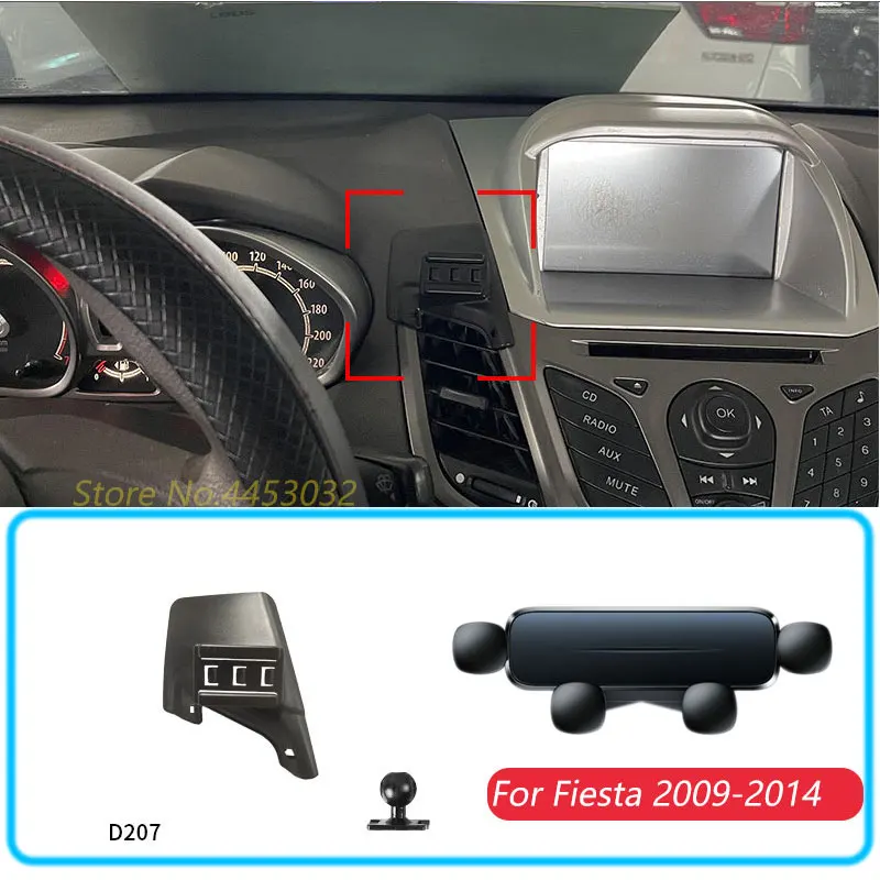 

Автомобильный Держатель Для Телефона Ford Fiesta 2009-2014, Универсальная Гравитационная Подставка, Черное Крепление С GPS