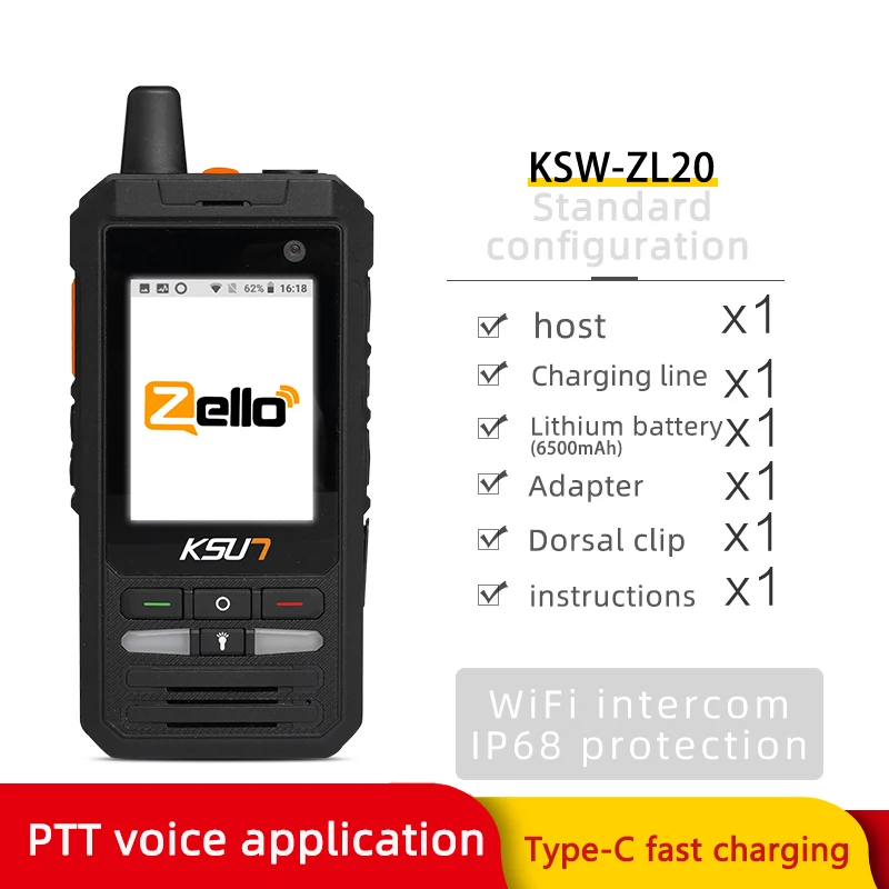 Мобильный телефон-рация Zello APP 4G сеть мобильное радио 100 миль большой радиус действия ручной смартфон Wi-Fi камера GPS экран Android