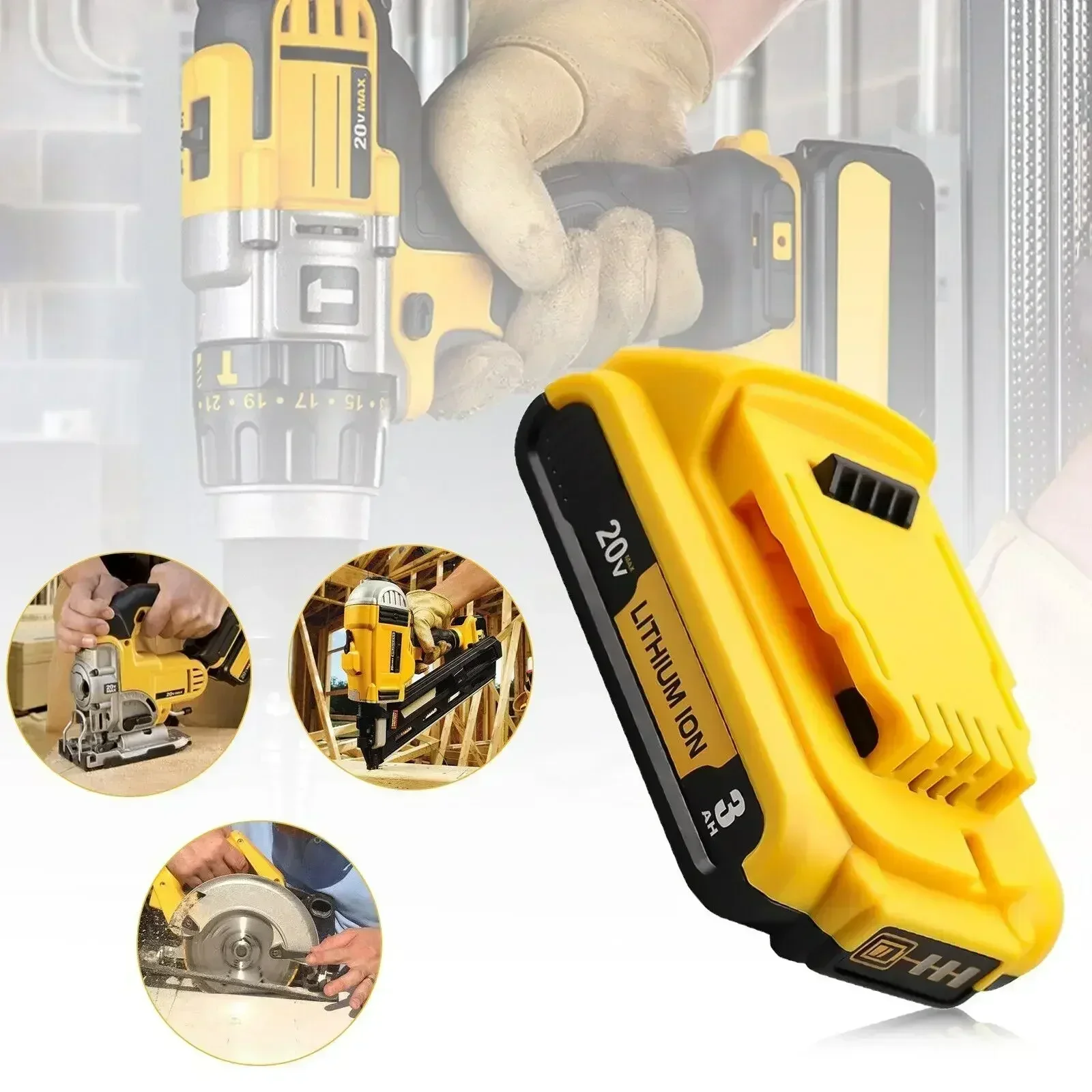 Сменный литиевый аккумулятор 20 В 3 0 Ач DCB201 для DeWalt MAX DCB184 DCB200 DCB182 DCB180 DCB181 DCB206 L50
