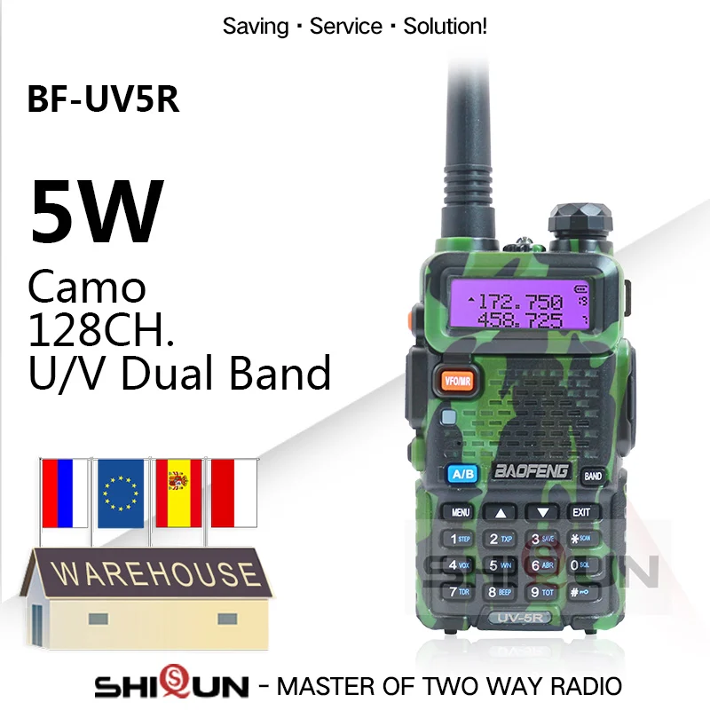 

1PC 2PCS Baofeng Walkie Talkie UV-5R 5W Ham Radios UV 5R Camo Dual Band 5W CB UHF VHF 2 Way Radio UV5R UV 82 9R Waki Taki Yaesu