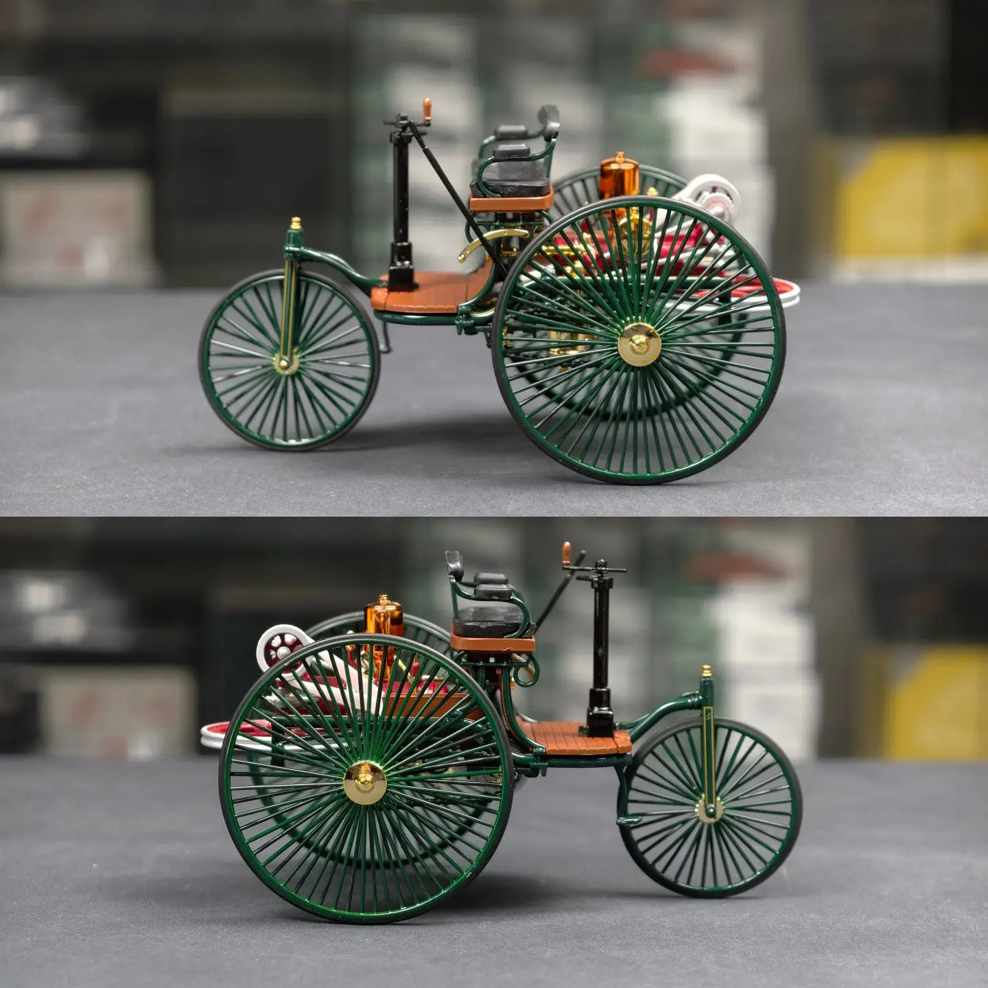 Фото Металлическая модель винтажного автомобиля Mercedes-Benz 1886 года, масштаб 1:18, NOREV №2