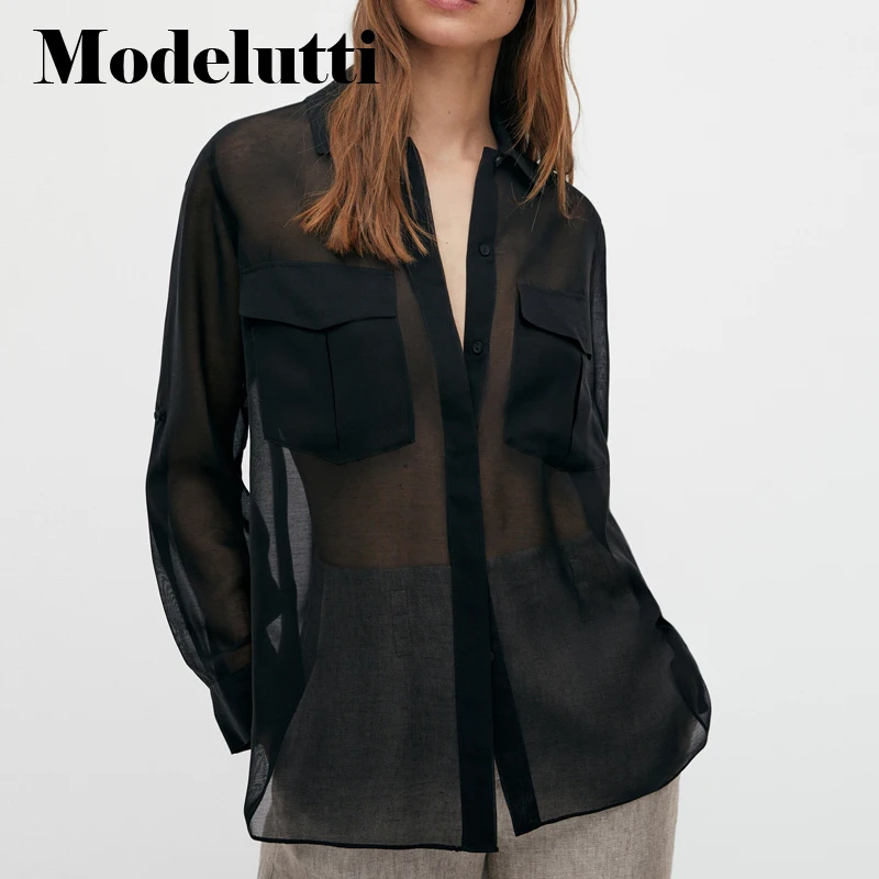 Новинка 2022 модная женская рубашка Modelutti на весну и осень с длинными рукавами