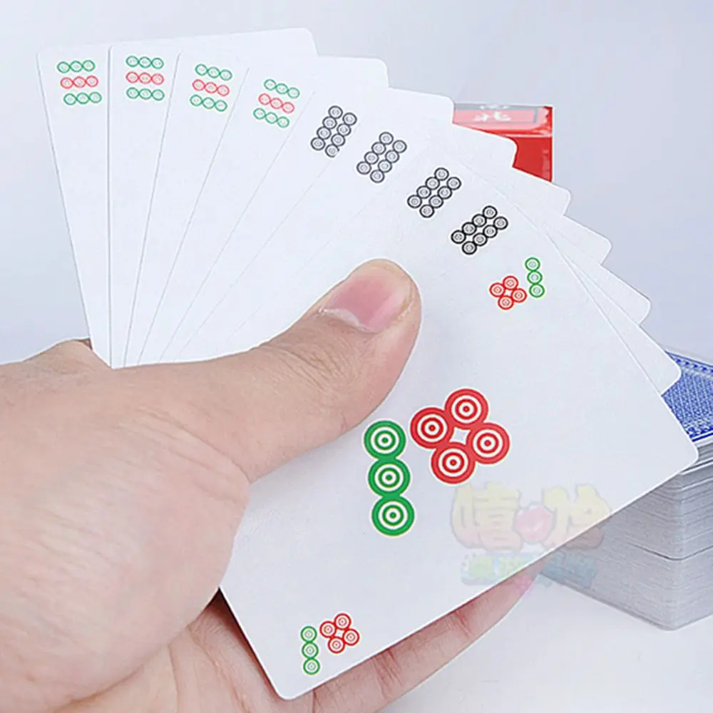 

Карты 144 игральные карты набор маджонг покер Обучающие игрушки маджонг набор карточных игр бумага маджонг настольная игра