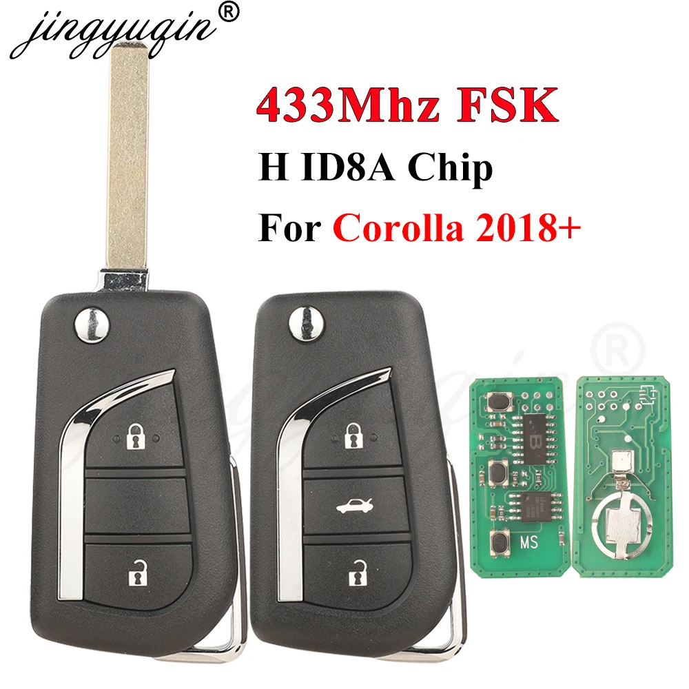 

Складной Смарт-ключ Jingyuqin 433 МГц FSK Для Toyota 2018+ Corolla RAV4 Hiace Wildlander С Чипом H ID8A