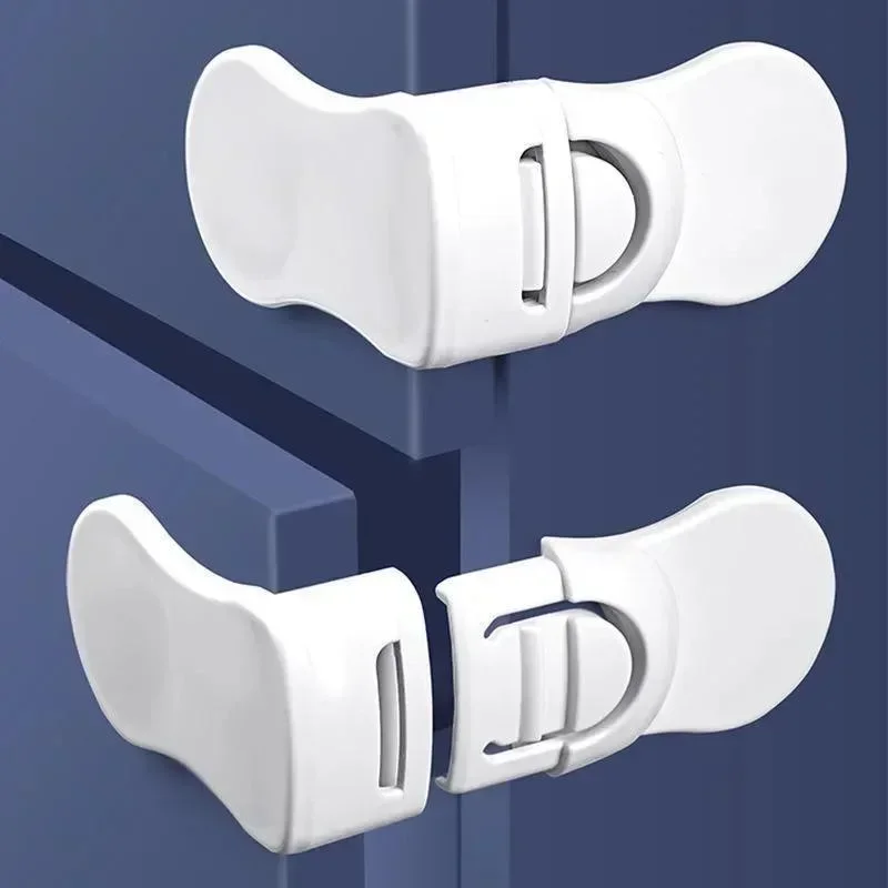 

2 шт., безопасный замок для ящика, детский замок для предотвращения столкновений, защита от защемления ручного шкафа, замки для ящиков, пластиковая безопасная пряжка для защиты детей