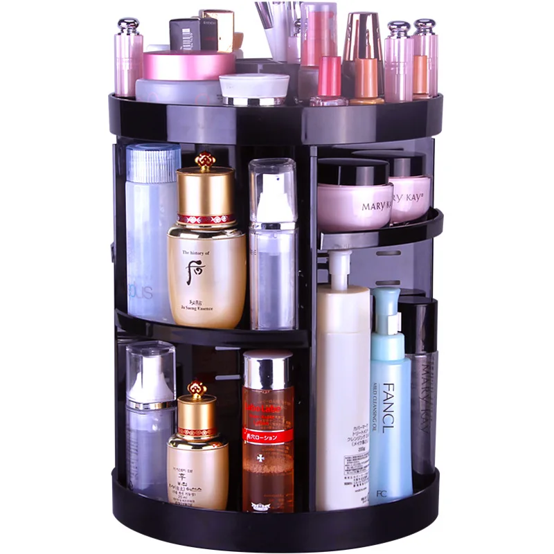 

Transparent Shower Holder Rotating Cosmetic Storage Box Desktop Dressing Table Lipstick Powder Skin Care Products Finishing Rack