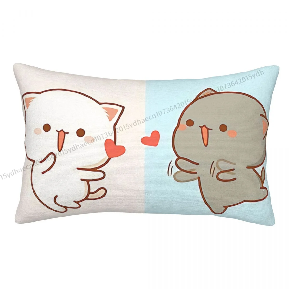 

Peach And Goma Cojines Pillowcase Peach and Goma Mochi Cat Cushion Home Sofa Chair Print Decorative Coussin Pillow Covers