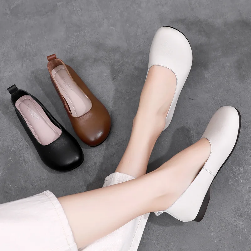 

Shoes Woman Comfortable And Elegant Slip-on All-Match Female Footwear Round Toe Shallow Mouth Soft Casual Sneaker Slip On New Re